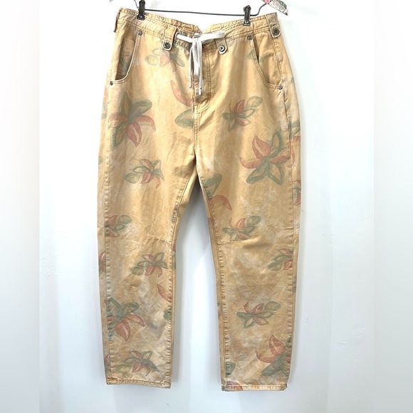 One Teaspoon tropical Safari Pants, size 30 drawstring waist, tapered leg - Picture 2 of 9